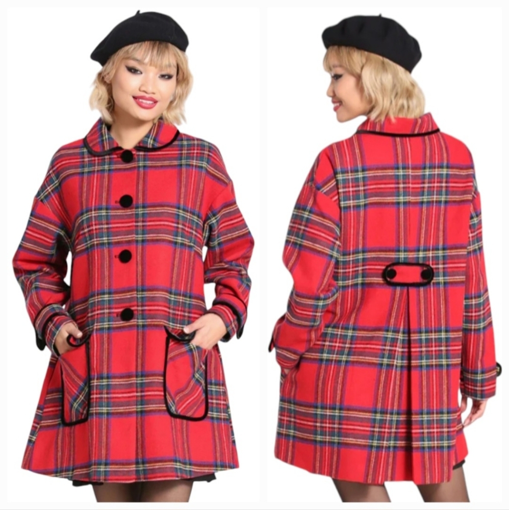 Hell Bunny Red Plaid Coat